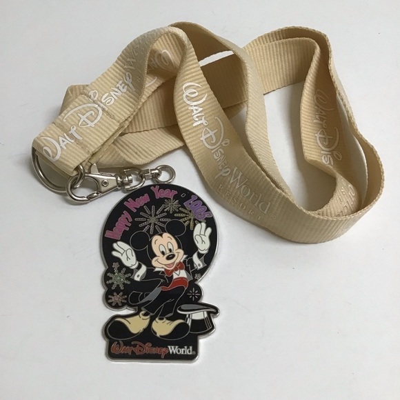 NEW Disney Parks 2005 Mickey Mouse Happy New Year Pin & Lanyard SET 3000 Made - Picture 5 of 11